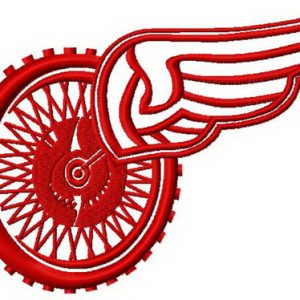 Winged wheel embroidery design