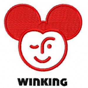 Winking Mickey embroidery design