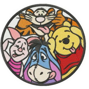 Winnie the Pooh and all his friends embroidery design