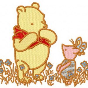 Winnie Pooh and Piglet classic 2 embroidery design