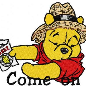 Winnie Pooh Come on embroidery design