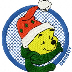 Winnie Pooh Christmas embroidery design