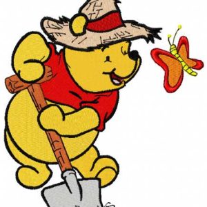 Winnie Pooh gardener 2 embroidery design