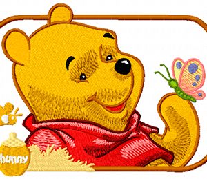 Winnie Pooh have a good day embroidery design