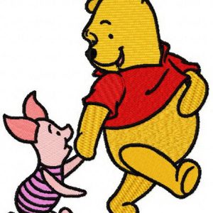 Winnie the Pooh and Piglet best friends 2 embroidery design