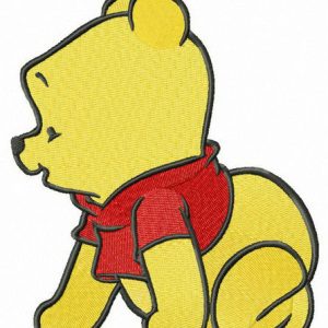 Winnie the Pooh crawling embroidery design