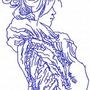 Winter cold woman embroidery design