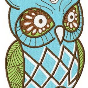 Wise owl embroidery design