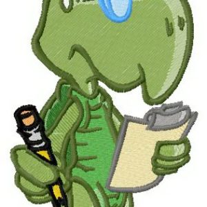 Wise turtle embroidery design
