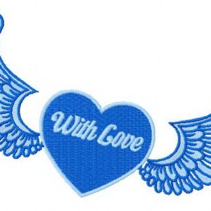 With love 4 embroidery design