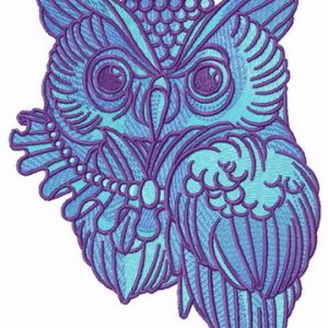 Wizard's owl embroidery design
