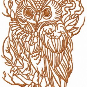 Wizard's owl with necklace embroidery design