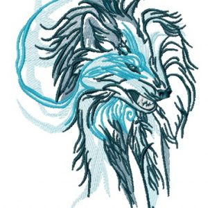 Wolf spirit embroidery design