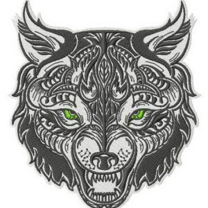 Wolfish grin 2 embroidery design