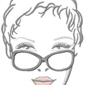 Woman face embroidery design