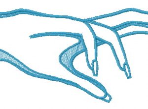 Woman's hand embroidery design