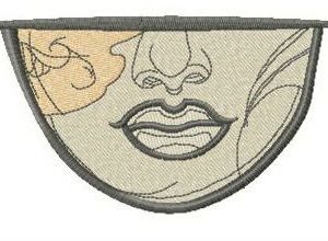 Woman's lips embroidery design