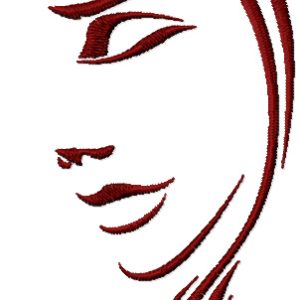 Women face embroidery design