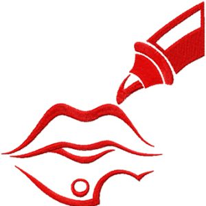 Women lips embroidery design