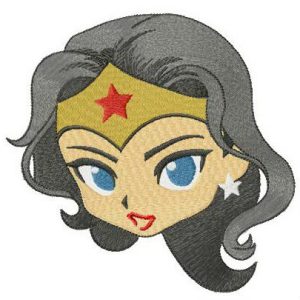 Wonder woman's face embroidery design