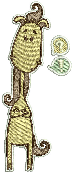 Wondering horse embroidery design