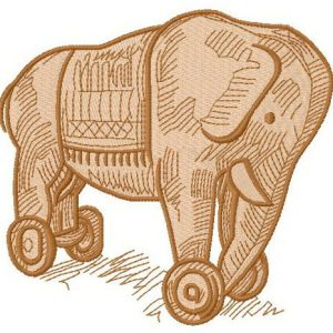 Wooden elephant  embroidery design