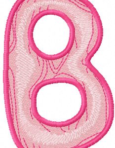 Wooden letter B embroidery design