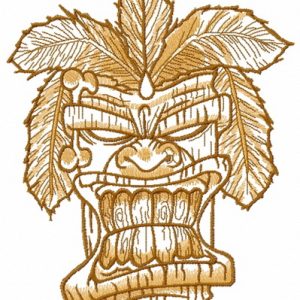 Wooden totem embroidery design