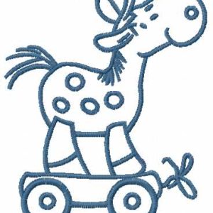 Wooden toy horse 2  embroidery design
