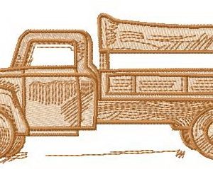 Wooden truck 2 embroidery design