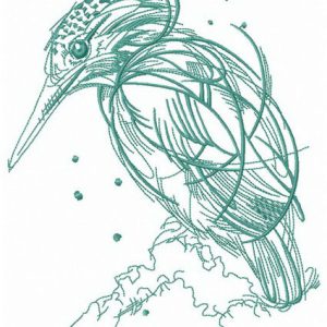 Woodpecker sketch embroidery design