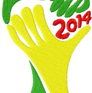 2014 FIFA Brazil World Cup championship logo embroidery design