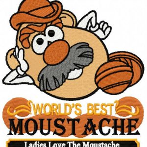 World's best moustache embroidery design