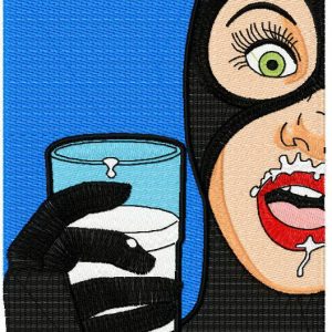 Wow! Milk! embroidery design