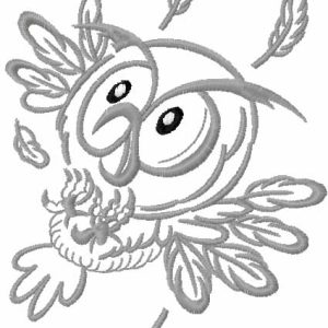 Wow owl embroidery design