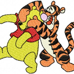 Winnie Pooh and Tigger 2 embroidery design