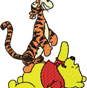 Winnie Pooh and Tigger 1 embroidery design