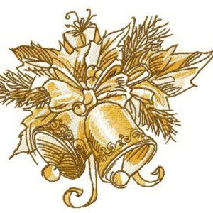 Xmas bells embroidery design