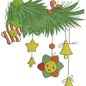 Xmas garland embroidery design