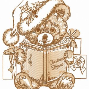 Xmas hymns for teddy bear embroidery design