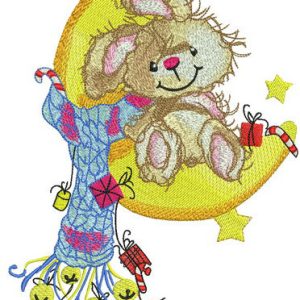 Xmas on the Moon embroidery design