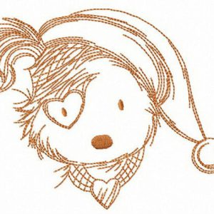 X-mas puppy embroidery design