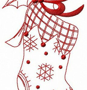 X-mas sock embroidery design
