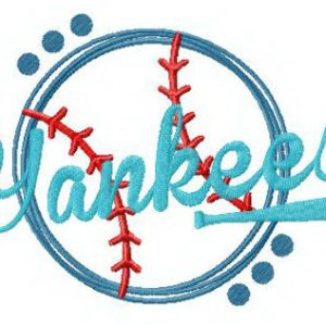 Yankees funny fan logo embroidery design