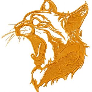 Yawning cat one color embroidery design