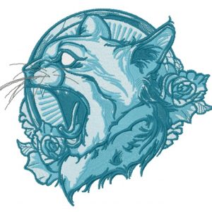 Cat spirit blue gamma embroidery design