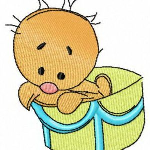 Yellow chicken embroidery design
