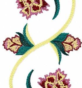Yellow swirl flower 9 embroidery design