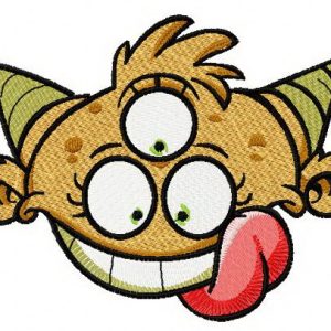 Yellow horny monster 2 embroidery design