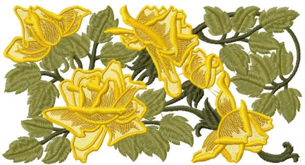 Yellow rose 2 embroidery design